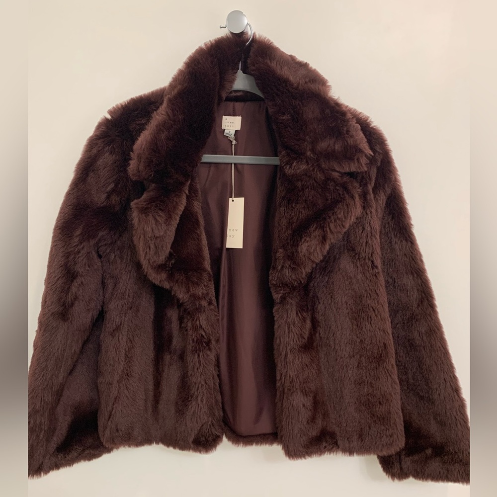 A New Day Burgundy Faux Fur Jacket